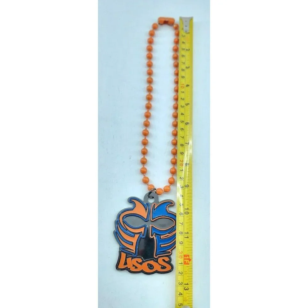WWE 2014 Authentic Usos Pendant Necklace Orange Metal Beads Chain‎ 